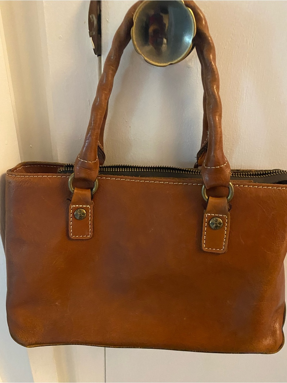 Patricia Nash Brown Leather Medium Size Shoulder Purse Used